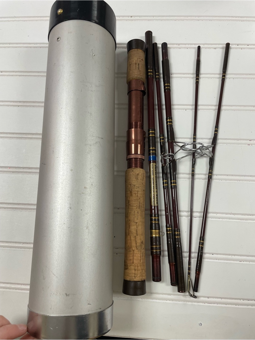 Abercrombie & Fitch Brown Cork Handle 5-Piece Fly Rod with Aluminum Tube